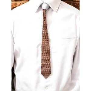 Ricci Como Firenze 100% Silk Tie—Vintage 1990s Italian Luxury Geometric Pattern